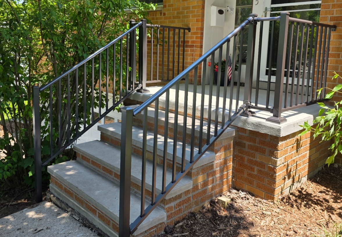 Aluminum railing installation in Oakland County Michigan