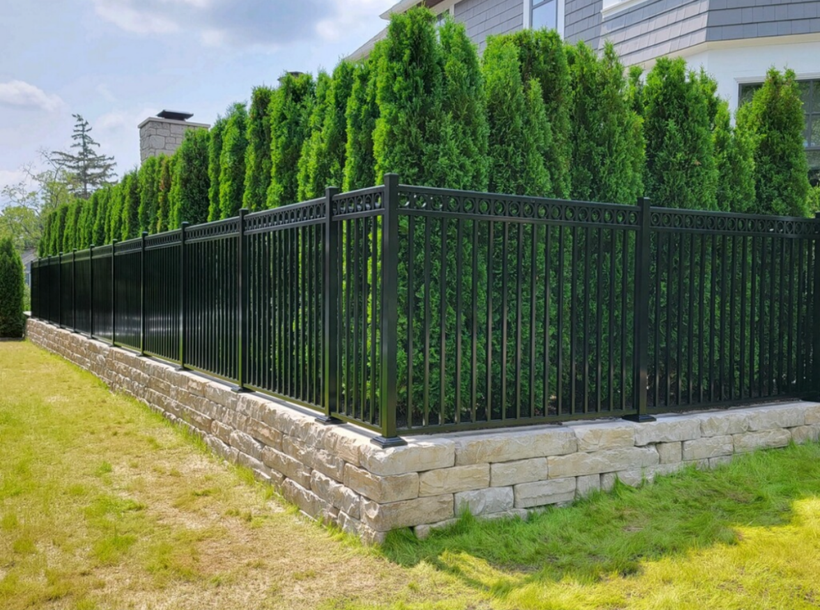 Ornamental iron fence installation in Oakland County Michigan