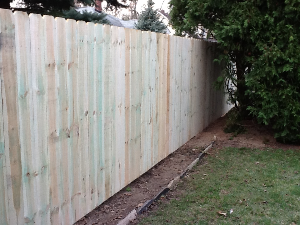 Custom wood fence built in Clarkston Michigan