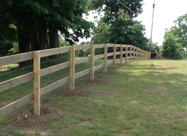 Horse fencing built for residential property in Clarkston Michigan
